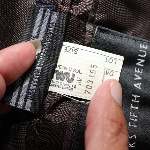 Burberrys Mens Vintage Sport Coat Wool Green Navy Houndstooth see measurements - Picture 13 of 14